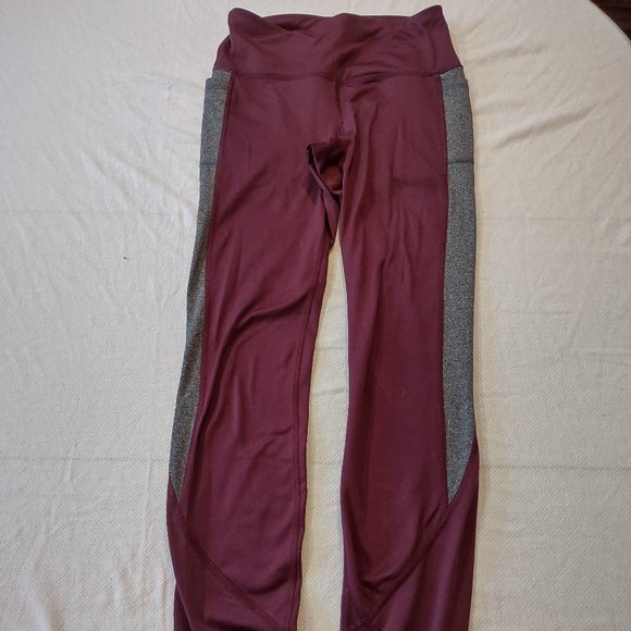 AVIA MAROON AND GREY WORKOUT LEGGINGS SLIM FIT - Picture 1 of 3